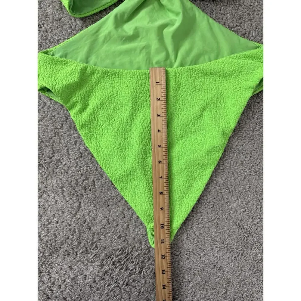 Mara‎ Hoffman Swimsuit Sz L Blanca Cutout One Piece Swimsuit Lime Green Textured